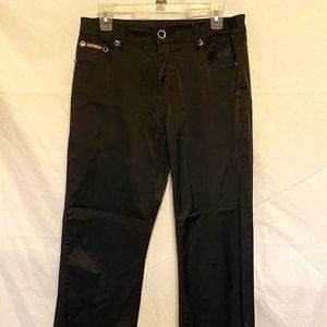 Beautiful !  EUROMODA ~ Black Satin Stretchy 5 Pockets Jeans/Pants  ~ Size 32